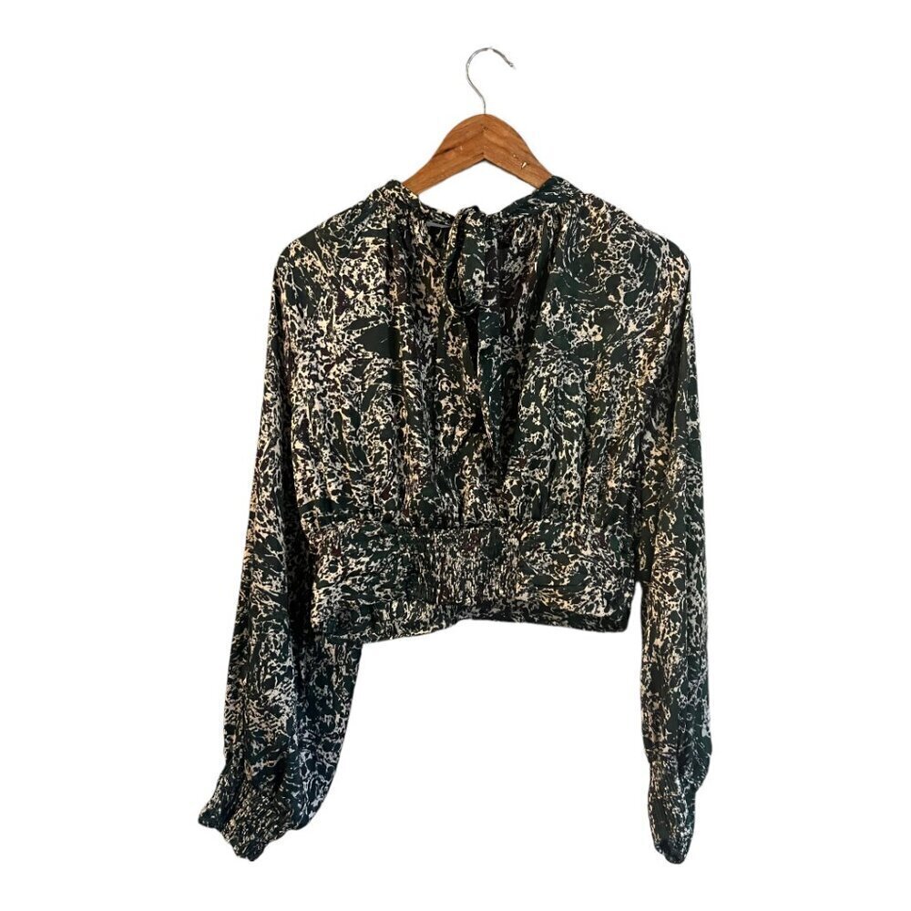 Zara Modern Green and White Patterned Top - Picture 3 of 8